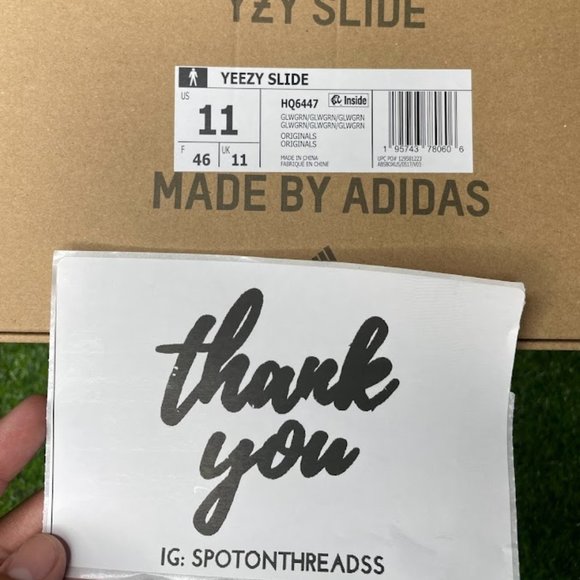 Yeezy Slide Green Glow Second Release Size 11 - Picture 6 of 7